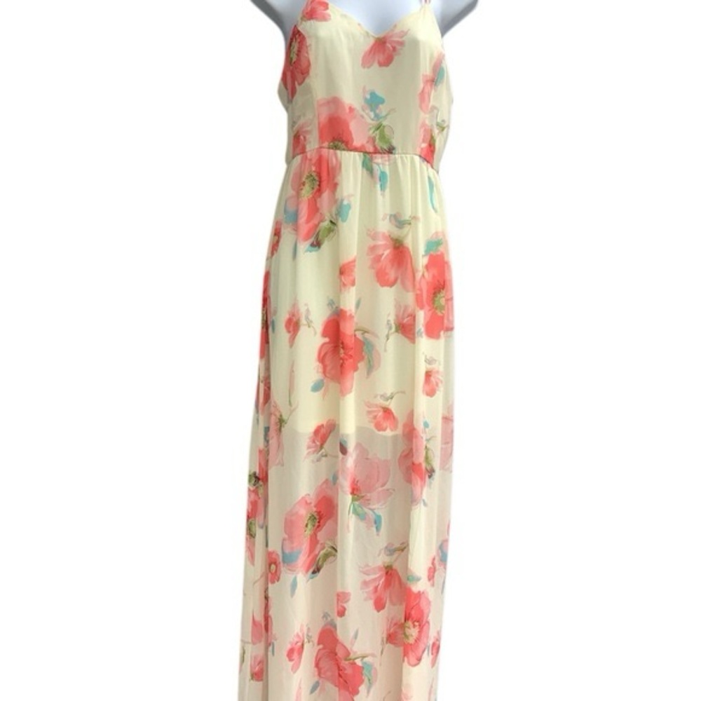 She + Sky Floral Maxi Dress - Pink and White